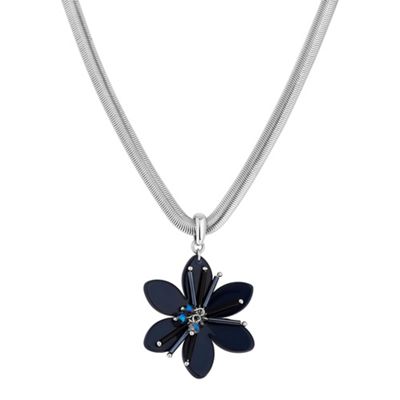 Designer blue flower choker necklace